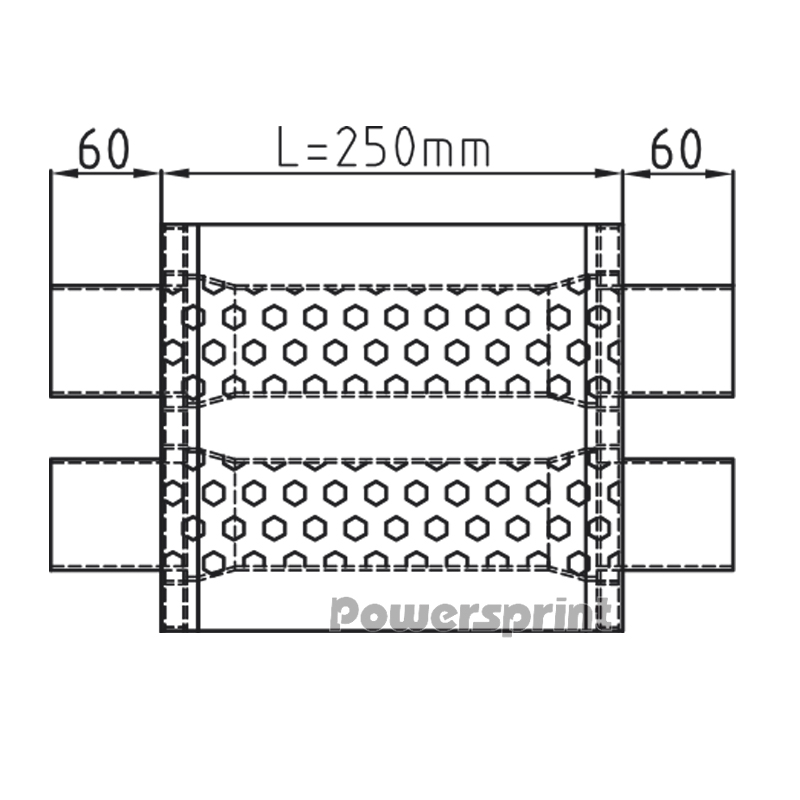 Short-Box oval, zweiflutig