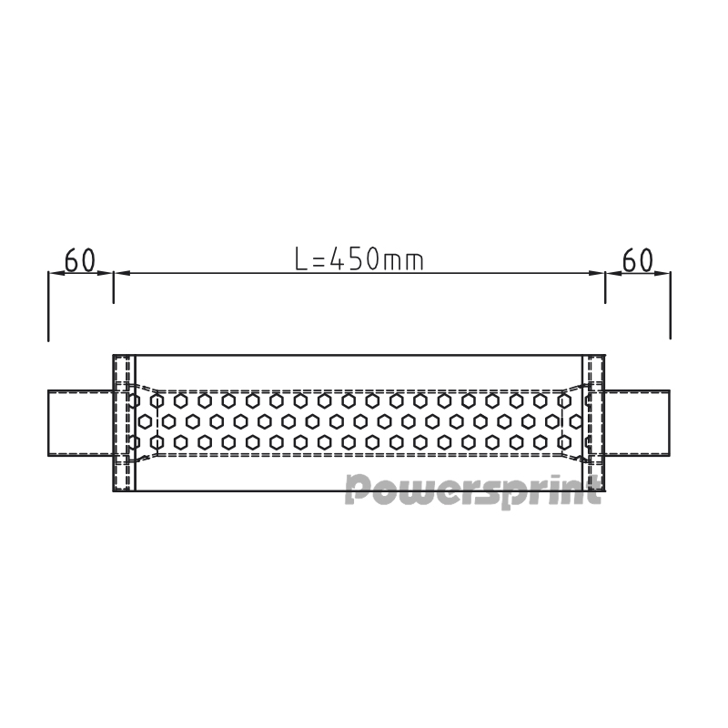 Schalldämpfer HF-45 oval, einflutig